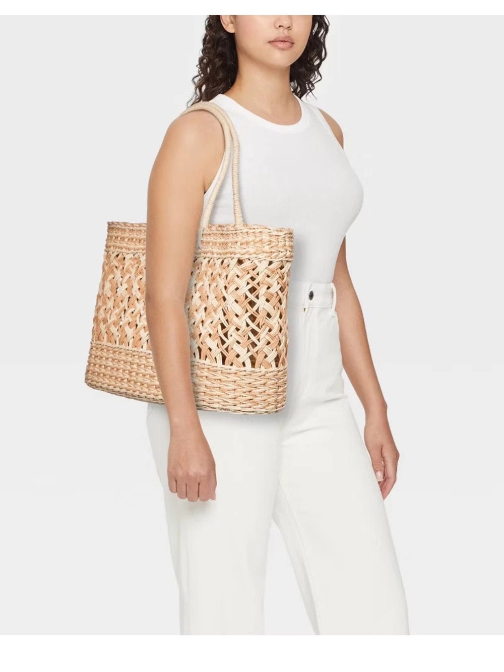 Straw Tote Handbag - Shade & Shore
Natural/Ivory XL